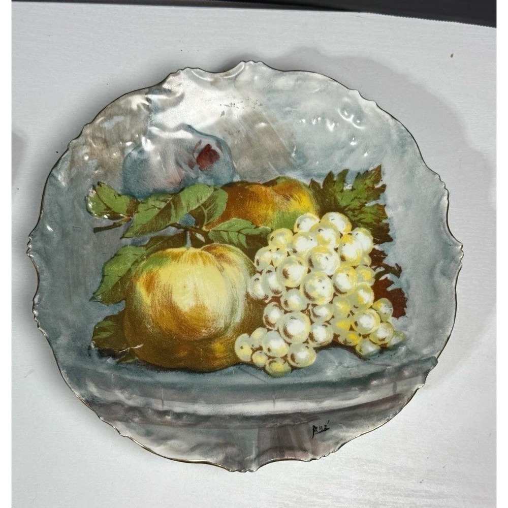 Antique LDBC Flambeau Limoges France Hand Painted Signed Rene Plate 9.5"Dia
